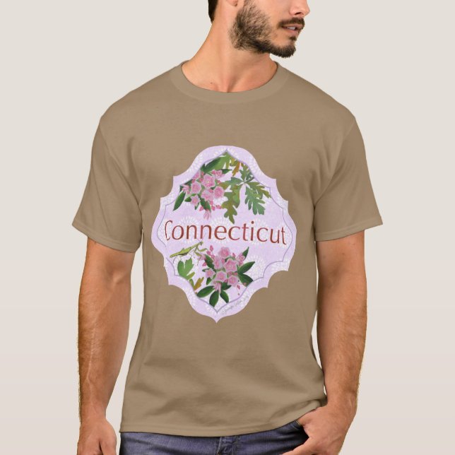 Connecticut Design Motif Illustration for Traveler T Shirt (Framsida)