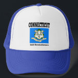 Connecticut flag and motto keps<br><div class="desc">Connecticut flag and motto. Connecticut,  Still Revolutionary.</div>