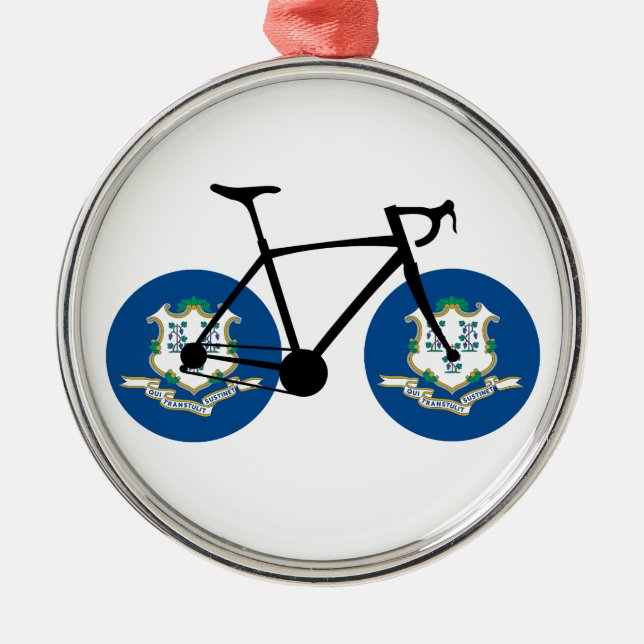 Connecticut Flag Cycling Julgransprydnad Metall (Framsidan)