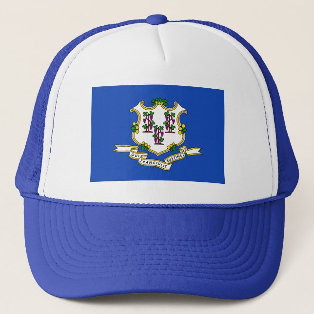 Connecticut Flagga Hat Truckerkeps (Framsida)
