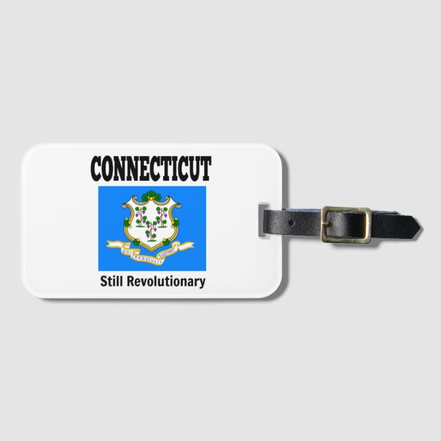 Connecticut flagga och motto bagagebricka (Framsida horisontal)