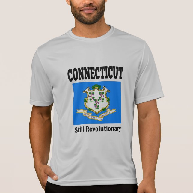 Connecticut flagga och motto t shirt (Framsida)