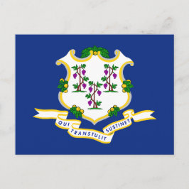 Connecticut flagga vykort
