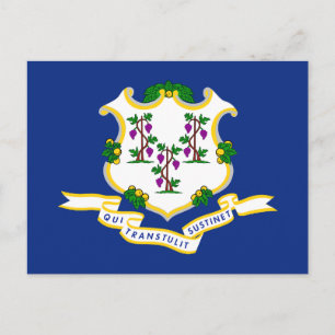 Connecticut flagga vykort