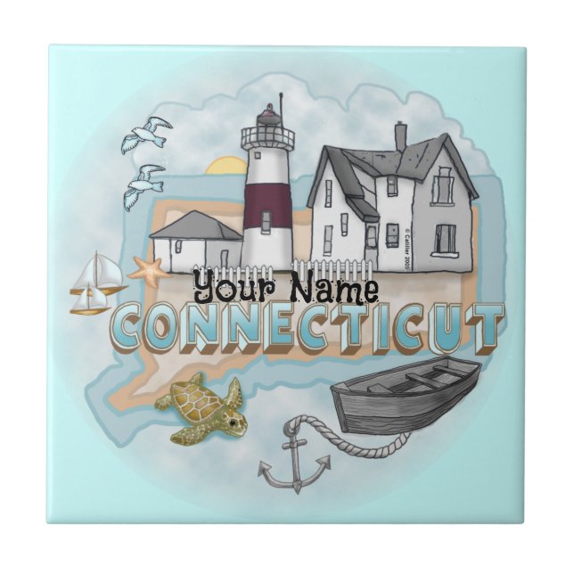 Connecticut fyr tile kakelplatta (Framsidan)
