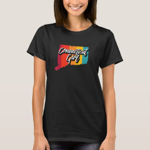 Connecticut Girl Home State Retro 70s Rand USA T Shirt