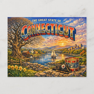 Connecticut Hälsningar vykort