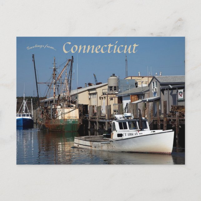 Connecticut Harbor sett från Long Island Vykort (Framsida)