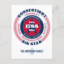 Connecticut, Hartford CT, Patriotic Monogram Vykort