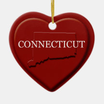 Connecticut Heart Karta jul Ornament