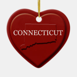 Connecticut Heart Karta jul Ornament
