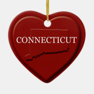 Connecticut Heart Karta jul Ornament