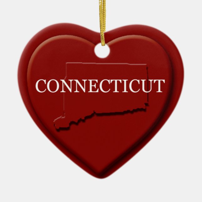 Connecticut Heart Karta jul Ornament (Framsidan)