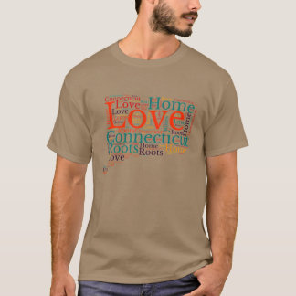 Connecticut Hem kärlek Rötter karta Överdimensione T Shirt