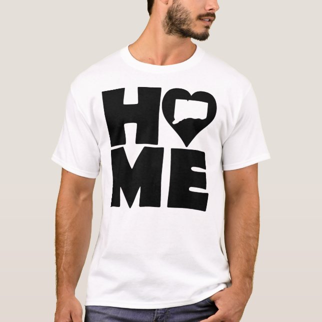Connecticut Home Heart State Tees T-Shirt (Framsida)