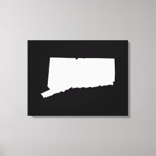 Connecticut i vitt och svart canvastryck