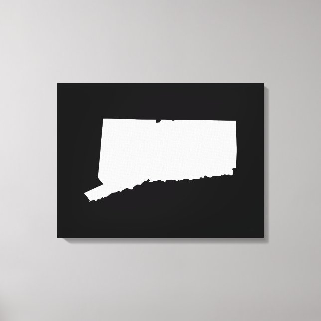 Connecticut i vitt och svart canvastryck (Framsida)