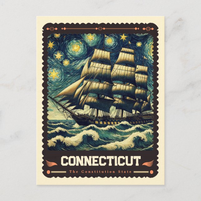 Connecticut | Inspirerad av Vincent Van Gogh Vykort (Framsida)