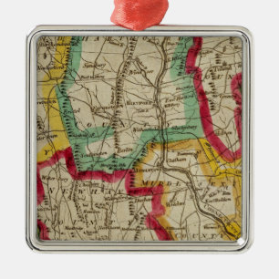 Connecticut karta julgransprydnad metall