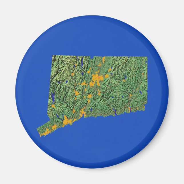 Connecticut Karta Magnet (Framsidan)