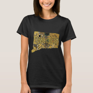 Connecticut Karta och Text T Shirt
