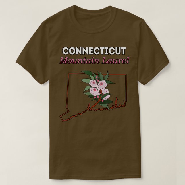 CONNECTICUT Mountain Laurel Flower Gift  T Shirt (Design framsida)