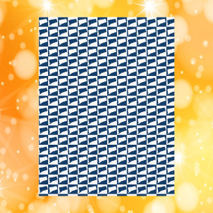 Connecticut Pop Art Mönster Blå Vit Vykort