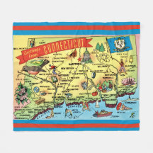 Connecticut Postcard Map