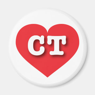 Connecticut Red Heart - I kärlek CT Magnet
