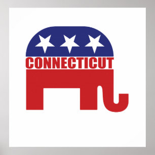 Connecticut republikanelefant poster