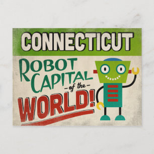 Connecticut Robot - Funny Vintage Vykort