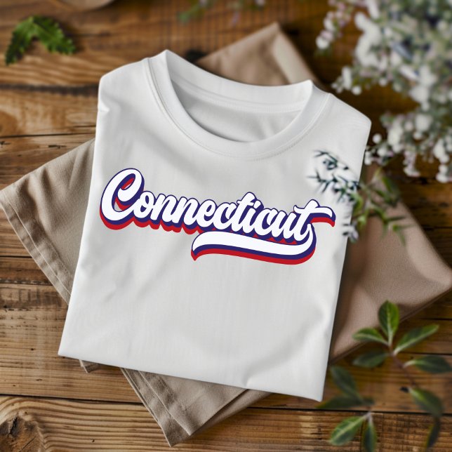 Connecticut Röd Vit Och Blå Vintage T-Shirt (Skapare uppladdad)