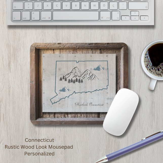 Connecticut Rustic Wood Ram Musmatta (Connecticut Rustic Wood Mousepad. The "wood look" makes this mousepad so unique. Personalize it!)