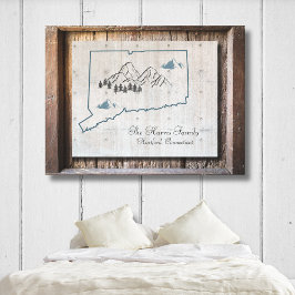 Connecticut Rustic Wood Ram State Canvas Art