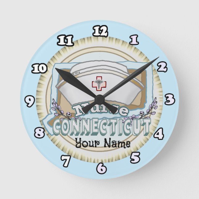 Connecticut Sjuksköterska Rund Klocka (Framsida)