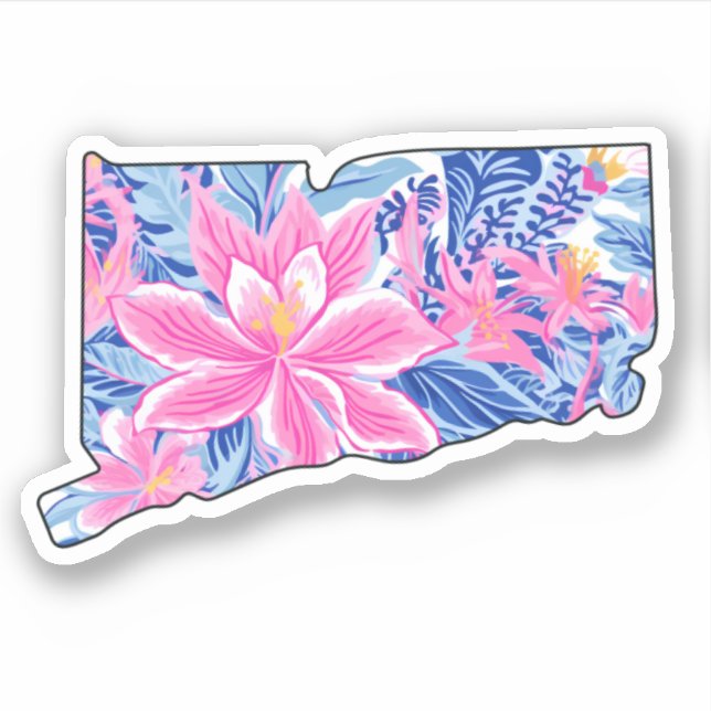 Connecticut - Sommarmärke - Lilly Inspired Klistermärken (Framsida)
