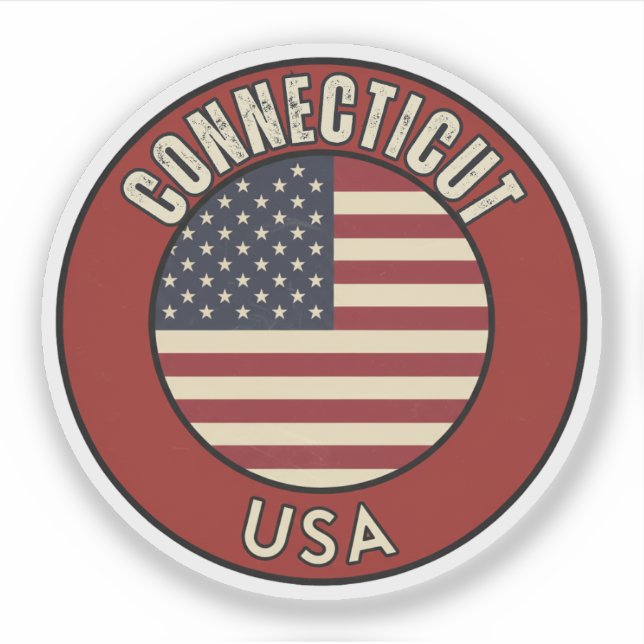 Connecticut State Klistermärken (Framsida)