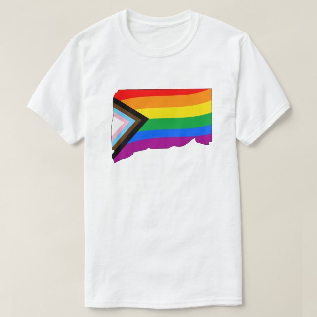 Connecticut State Stolthet HBTQ Progress Stolthet T Shirt (Design framsida)