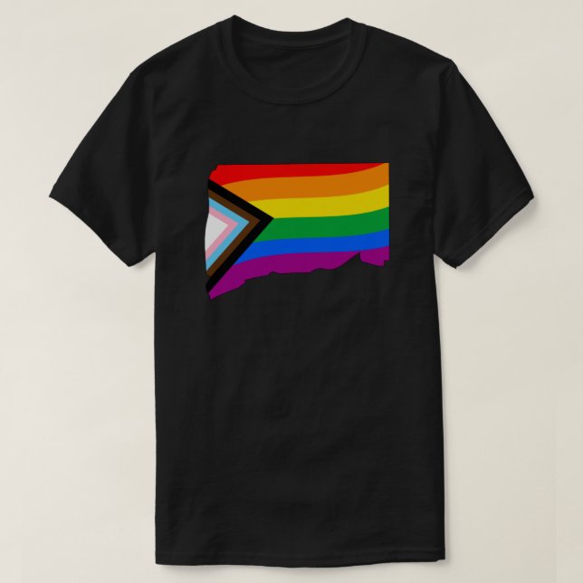 Connecticut State Stolthet HBTQ Progress Stolthet T Shirt (Design framsida)