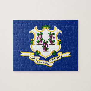 Connecticut Statlig flagga 8 x 10 Pussel