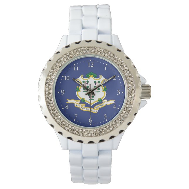 Connecticut Statlig flagga Armbandsur (Framsida)