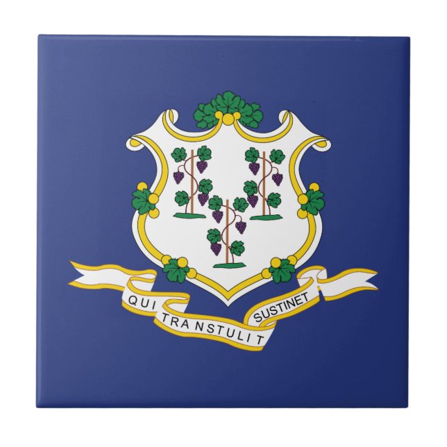 Connecticut Statlig flagga Kakelplatta (Framsidan)