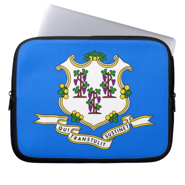 Connecticut Statlig flagga Laptop sleeve (Framsidan)