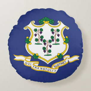 Connecticut Statlig flagga Rund Kudde