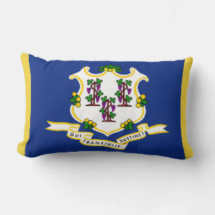 Connecticut Statlig flagga Skriv ut Patriotic Lumbarkudde
