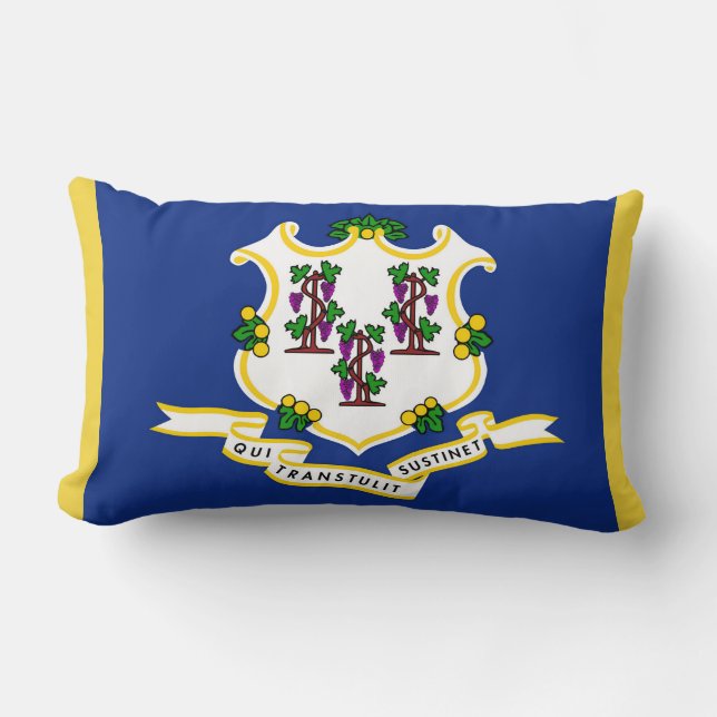 Connecticut Statlig flagga Skriv ut Patriotic Lumbarkudde (Framsida)