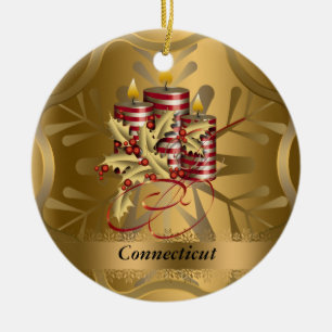 Connecticut statlig julprydnad julgransprydnad keramik