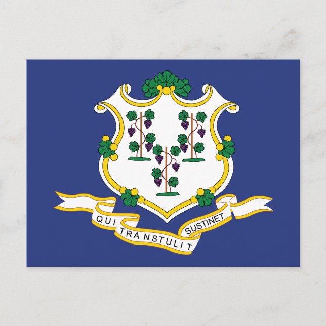 Connecticut statsflagga vykort (Framsida)