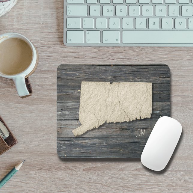 Connecticut Statsöversikt Musdyna | Kontorsdekorat Musmatta (Personlize your office with this Connecticut mousepad!)