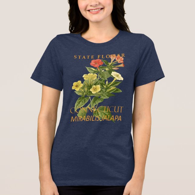 Connecticut Territory Blomma Mirabilis jalapa T Shirt (Framsida)